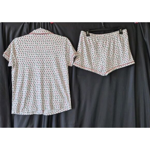 Roller Rabbit Womens White Green Pink Starry Night Polo Pajamas Medium - Picture 9 of 11